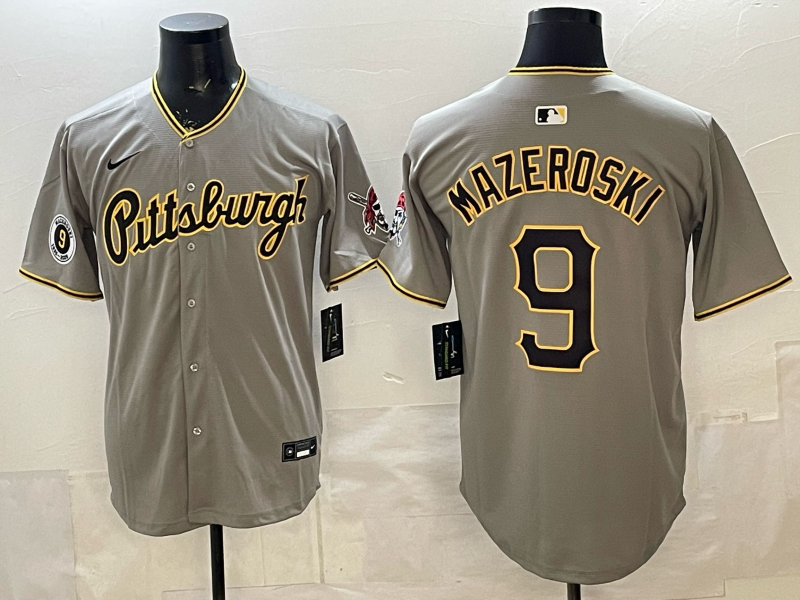 Men Pittsburgh Pirates #9 Mazeroski Grey Game 2026 Nike MLB Jersey 002->->MLB Jersey